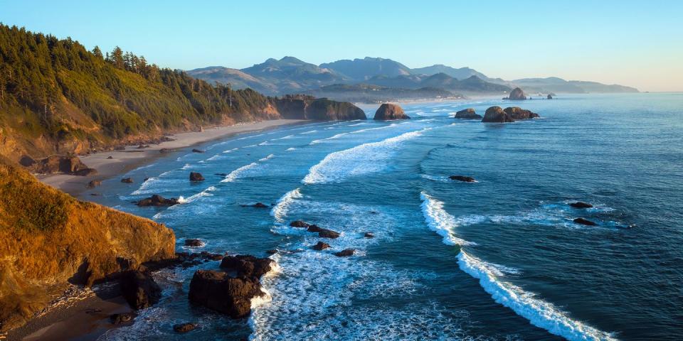 <p><a href="https://www.tripadvisor.com/Attraction_Review-g51790-d117451-Reviews-Cannon_Beach-Cannon_Beach_Oregon.html" rel="nofollow noopener" target="_blank" data-ylk="slk:Cannon Beach;elm:context_link;itc:0;sec:content-canvas" class="link ">Cannon Beach</a> is not only one of the best beaches in Oregon, but one of the best in the entire Pacific Northwest (it's less than 2 hours from <a href="https://www.bestproducts.com/fun-things-to-do/a1410/things-to-do-in-portland/" rel="nofollow noopener" target="_blank" data-ylk="slk:Portland;elm:context_link;itc:0;sec:content-canvas" class="link ">Portland</a>). The beach has numerous tide pools, and photographers have a field day taking snaps of Haystack Rock, a 235-foot-tall rock formation where puffins often congregate.</p><p><a class="link " href="https://go.redirectingat.com?id=74968X1596630&url=https%3A%2F%2Fwww.tripadvisor.com%2FHotel_Review-g51790-d272019-Reviews-Stephanie_Inn-Cannon_Beach_Oregon.html&sref=https%3A%2F%2Fwww.redbookmag.com%2Flife%2Fg34756735%2Fbest-beaches-for-vacations%2F" rel="nofollow noopener" target="_blank" data-ylk="slk:BOOK NOW;elm:context_link;itc:0;sec:content-canvas">BOOK NOW</a> Stephanie Inn</p><p><a class="link " href="https://go.redirectingat.com?id=74968X1596630&url=https%3A%2F%2Fwww.tripadvisor.com%2FHotel_Review-g51790-d268490-Reviews-The_Ocean_Lodge-Cannon_Beach_Oregon.html&sref=https%3A%2F%2Fwww.redbookmag.com%2Flife%2Fg34756735%2Fbest-beaches-for-vacations%2F" rel="nofollow noopener" target="_blank" data-ylk="slk:BOOK NOW;elm:context_link;itc:0;sec:content-canvas">BOOK NOW</a> The Ocean Lodge</p>