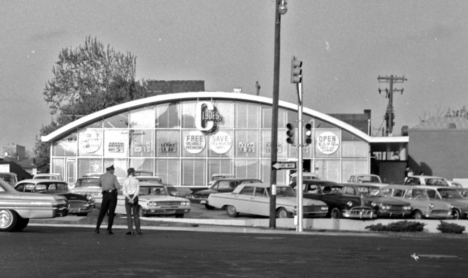 Clyde's grocery operated at 1100 N Walker Ave. from 1946 to 1968. The building was last home to Brown's Bakery.