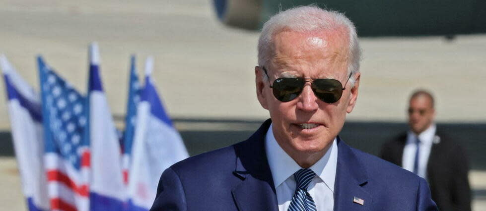 Joe Biden est en visite en Israël pour évoquer en particulier un partenariat militaire.  - Credit:JACK GUEZ / AFP