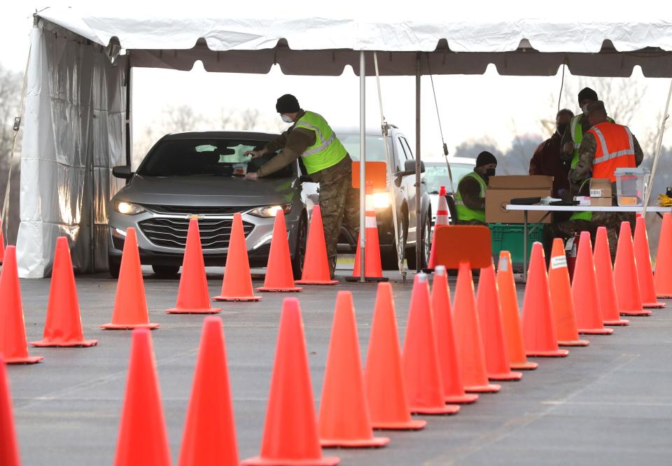 The Ohio National Guard is helping operate a drive-thru COVID-19 testing site behind the Summa Health corporate office on Gorge Boulevard in Akron.