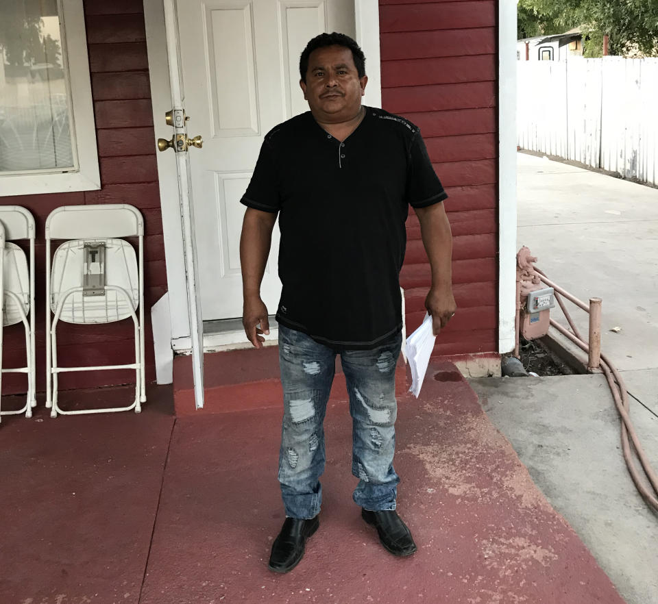 Ortuno stands in front of his home. (Photo: Ken Silverstein for Yahoo News)