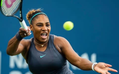 Serena Williams returns the ball - Credit: epa