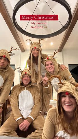 <p>Paige Drummond/Instagram</p> Ree Drummond and her family on Christmas