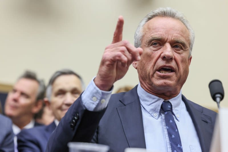Robert F. Kennedy Jr. testifies on Capitol Hill on Thursday in Washington, D.C. Democrats and Republicans did not hold back from talking over each other and trading jabs during the hearing on the 'weaponization' of the federal government. Photo by Jemal Countess/UPI