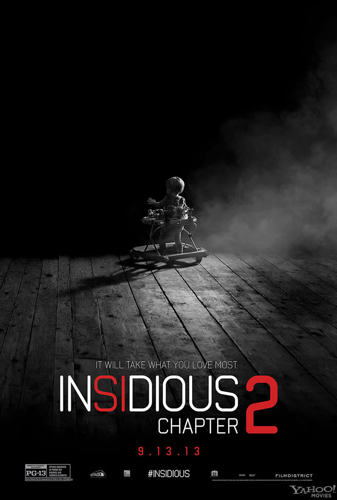 BEST: "Insidious: Chapter 2" - Sometimes, it's what you don't see. This simple monochromatic image of a baby in a walker approaching the edge of darkness is unsettling in its simplicity. Literally anything could be out there.