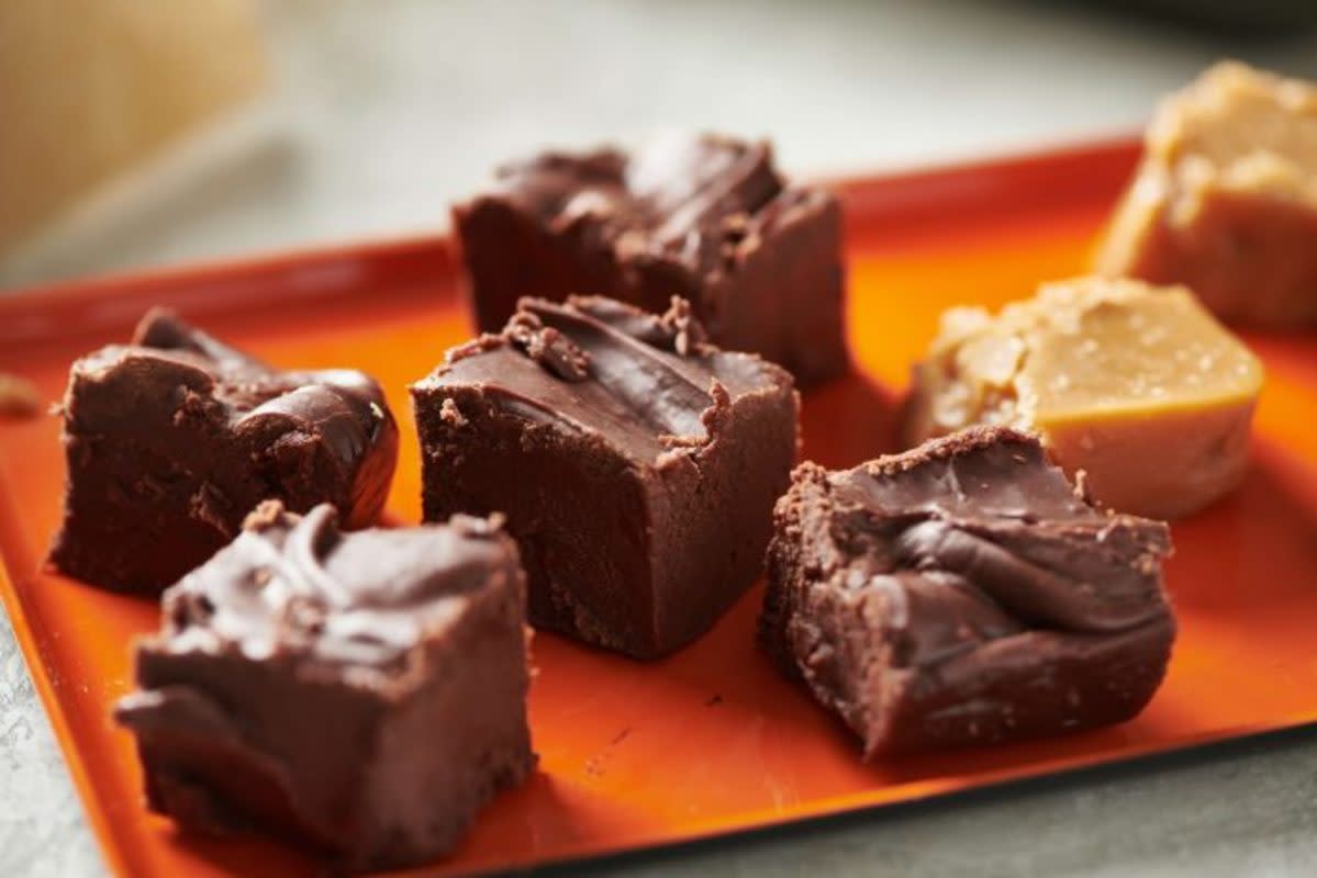 <p>Katie Workman</p><p>This fudge recipe is straight up simple, smooth and creamy and with basically three ingredients.</p><p><strong>Get the recipe: <a href="https://themom100.com/recipe/old-fashioned-chocolate-fudge/" rel="nofollow noopener" target="_blank" data-ylk="slk:Old-Fashioned Chocolate Fudge;elm:context_link;itc:0;sec:content-canvas" class="link rapid-noclick-resp">Old-Fashioned Chocolate Fudge</a></strong></p>