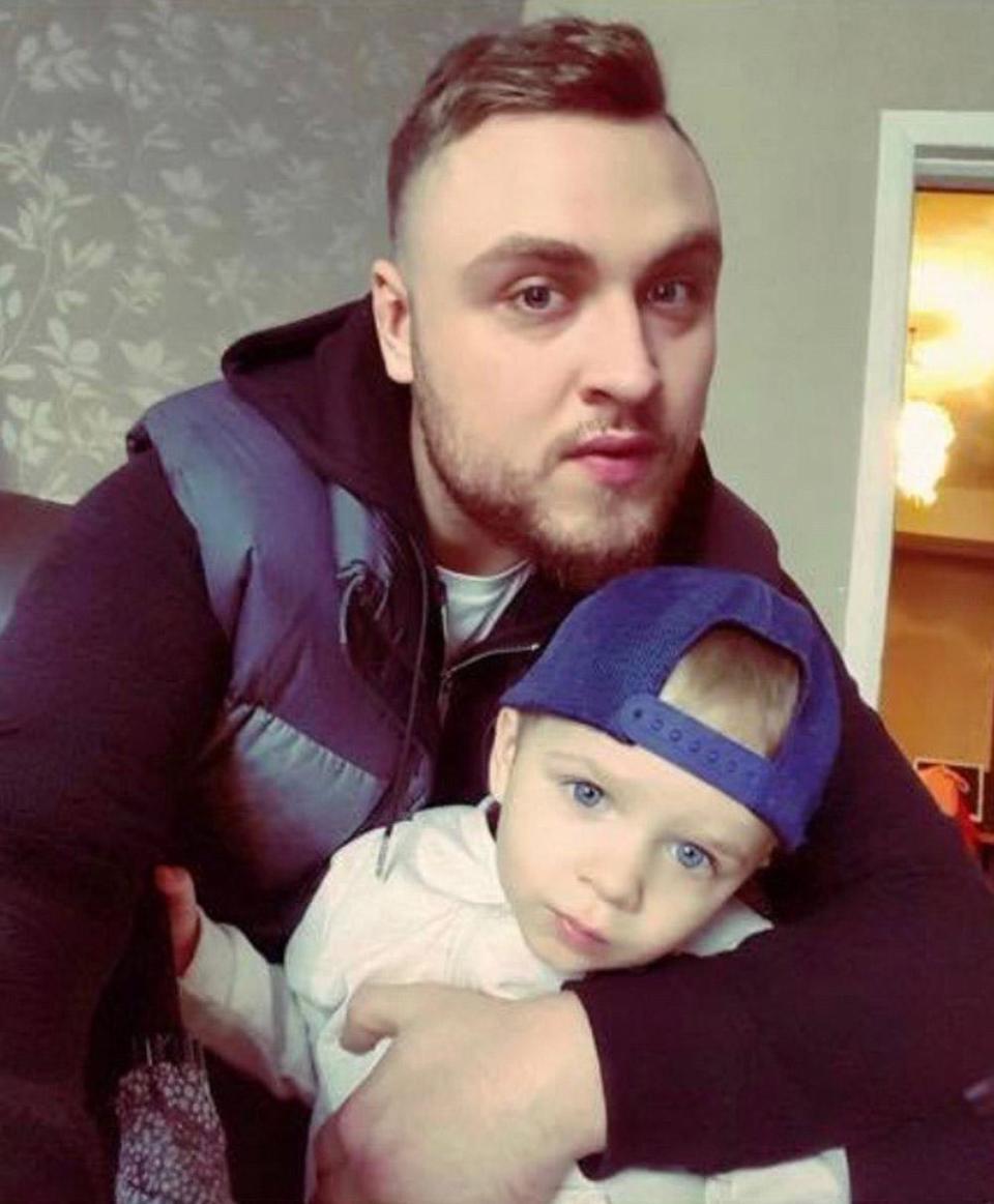 Brett Connolly and his son Riley, 5, before the July attack (Felicity Connolly )