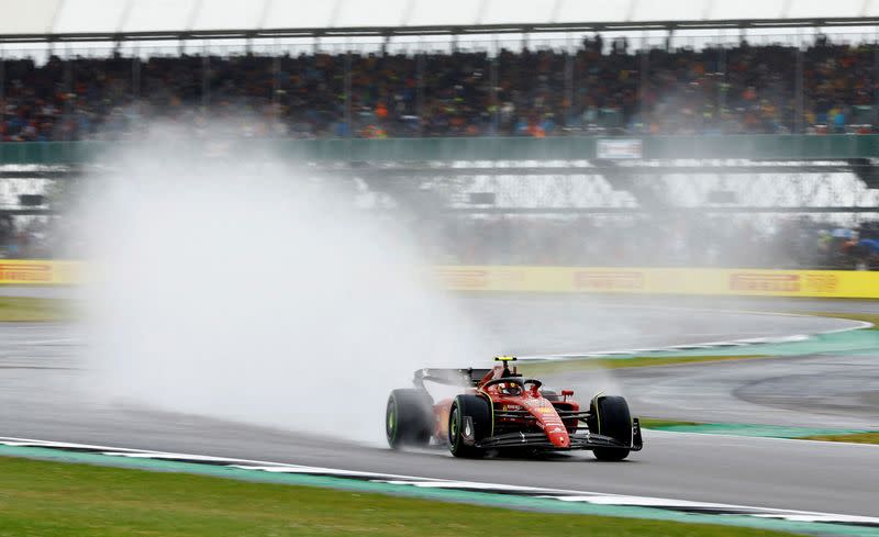 Foto del sábado de la Ferrari de Carlos Sainz en SIlverstone