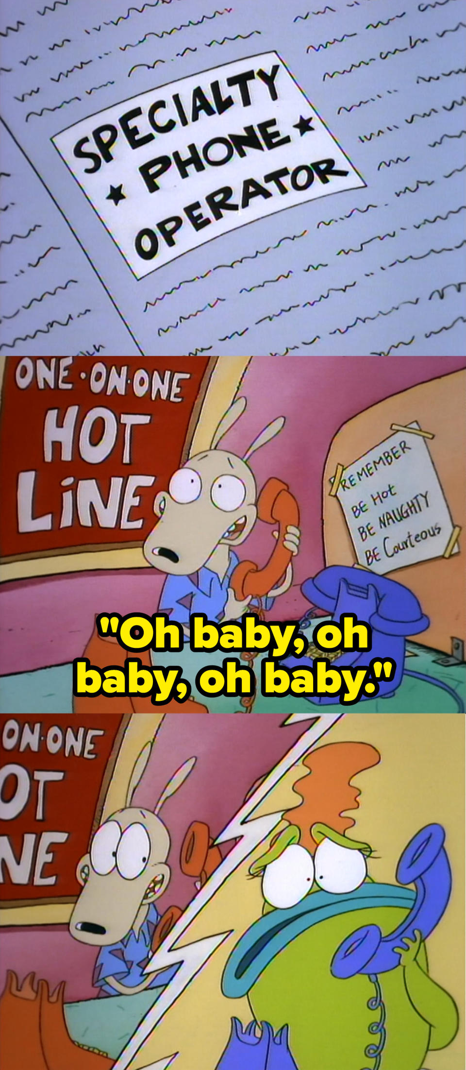 rocko being a phone sex operator on rocko's modern life