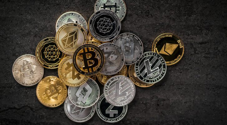 cryptocurrency on a black background. best crypto coins for maximum ROI