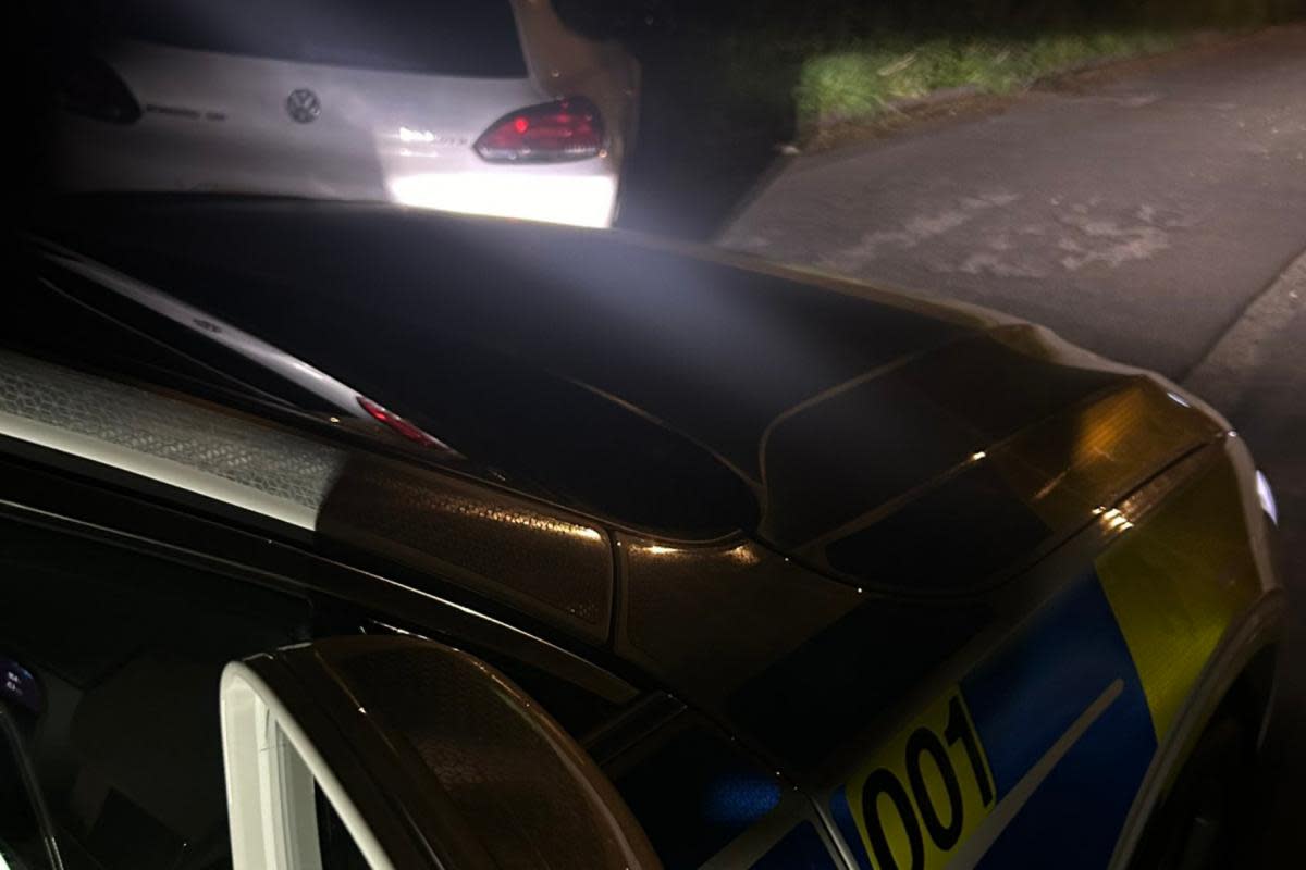 A police chase through Swindon ended with the suspect's car crashing into a fence and the driver being arrested <i>(Image: Wiltshire Police)</i>