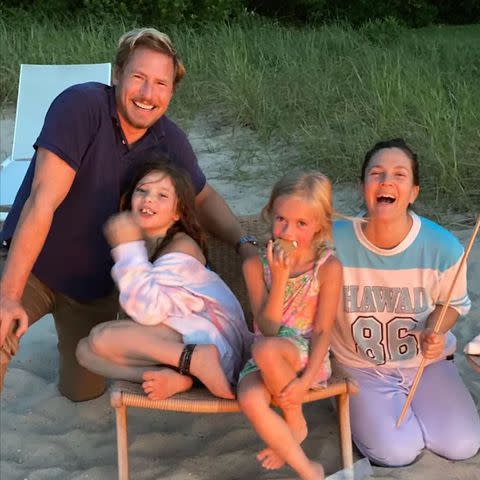 <p>Drew Barrymore/Instagram</p> Will Kopelman and Drew Barrymore with their daughters