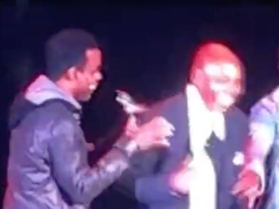 Chris Rock joines Dave Chappelle on stage after he was attacked and asked ‘was that Will Smith?’ (TikTok)