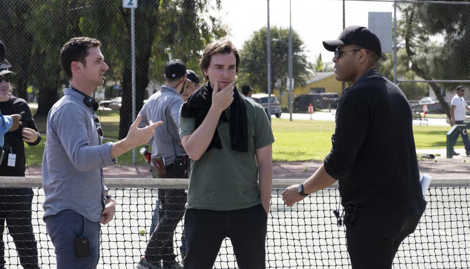 From left: “King Richard” producers Trevor White & Tim White and helmer Reinaldo Marcus Green - Credit: Warner Bros