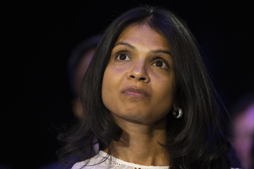 LONDON, ENGLAND - AUGUST 31: Akshata Murthy, wife of Conservative hopeful Rishi Sunak, attends the final Tory leadership hustings at Wembley Arena on August 31, 2022 in London, England. Foreign Secretary, Liz Truss and former Chancellor Rishi Sunak are vying to become the new leader of the Conservative Party and the UK's next Prime Minister. The winner of the contest will be announced on Monday. (Photo by Dan Kitwood/Getty Images)