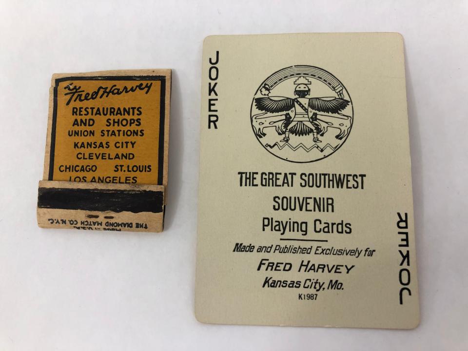 From matchbooks to playing cards, Fred Harvey rarely sold anything without his imprint.