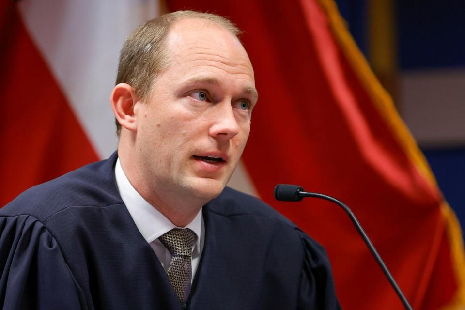 PHOTO: Fulton County Superior Court Judge Scott McAfee at the Fulton County Courthouse in Atlanta, March 1, 2024. (Alex Slitz/AP/Bloomberg via Getty Images, FILE)