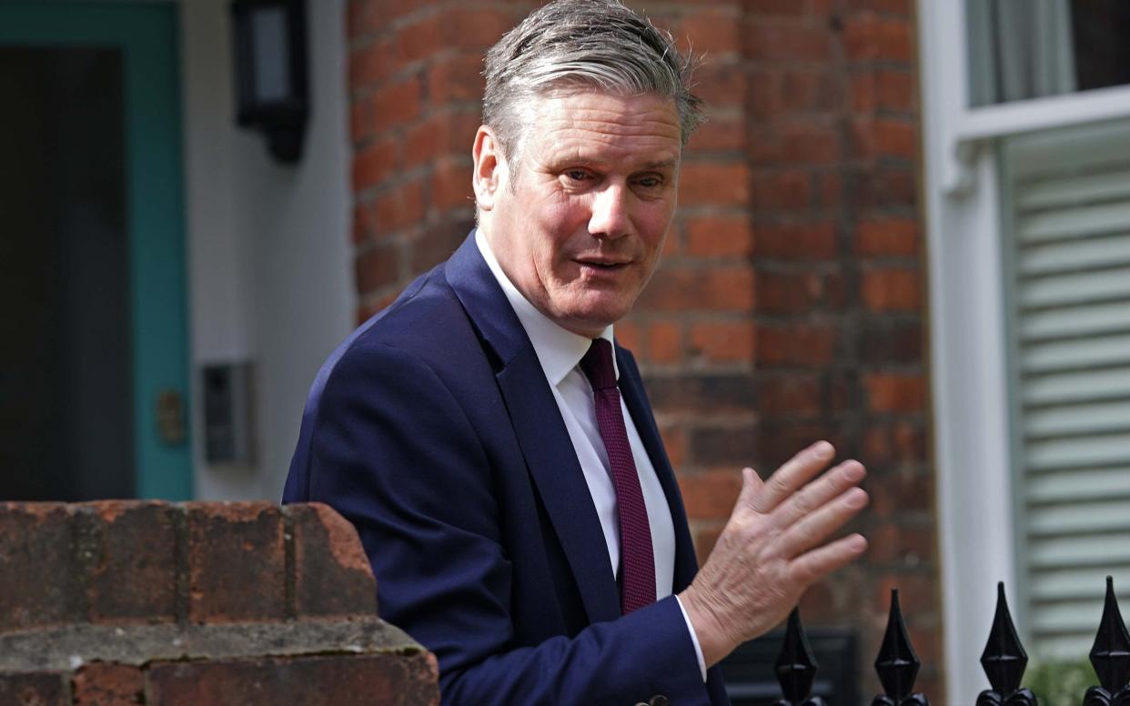 Labour leader Sir Keir Starmer leaves his north London home - Yui Mok /PA