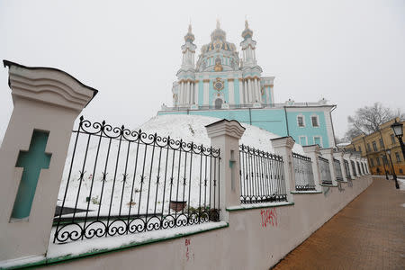 A general view shows the Saint Andrew's Church in Kiev, Ukraine November 15, 2018. REUTERS/Valentyn Ogirenko