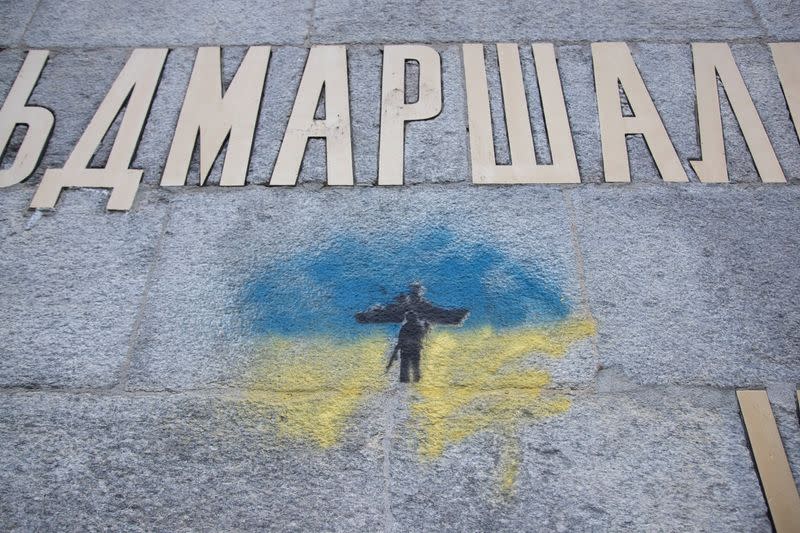 FILE PHOTO: Vandals hit Suvorov Monument, in Andermatt