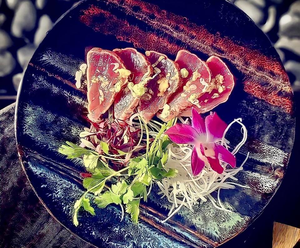 Bigeye tuna with garlic and truffle soy at Musume.