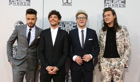 Singing group One Direction arrives at the 2015 American Music Awards in Los Angeles, California November 22, 2015. REUTERS/David McNew/File Photo