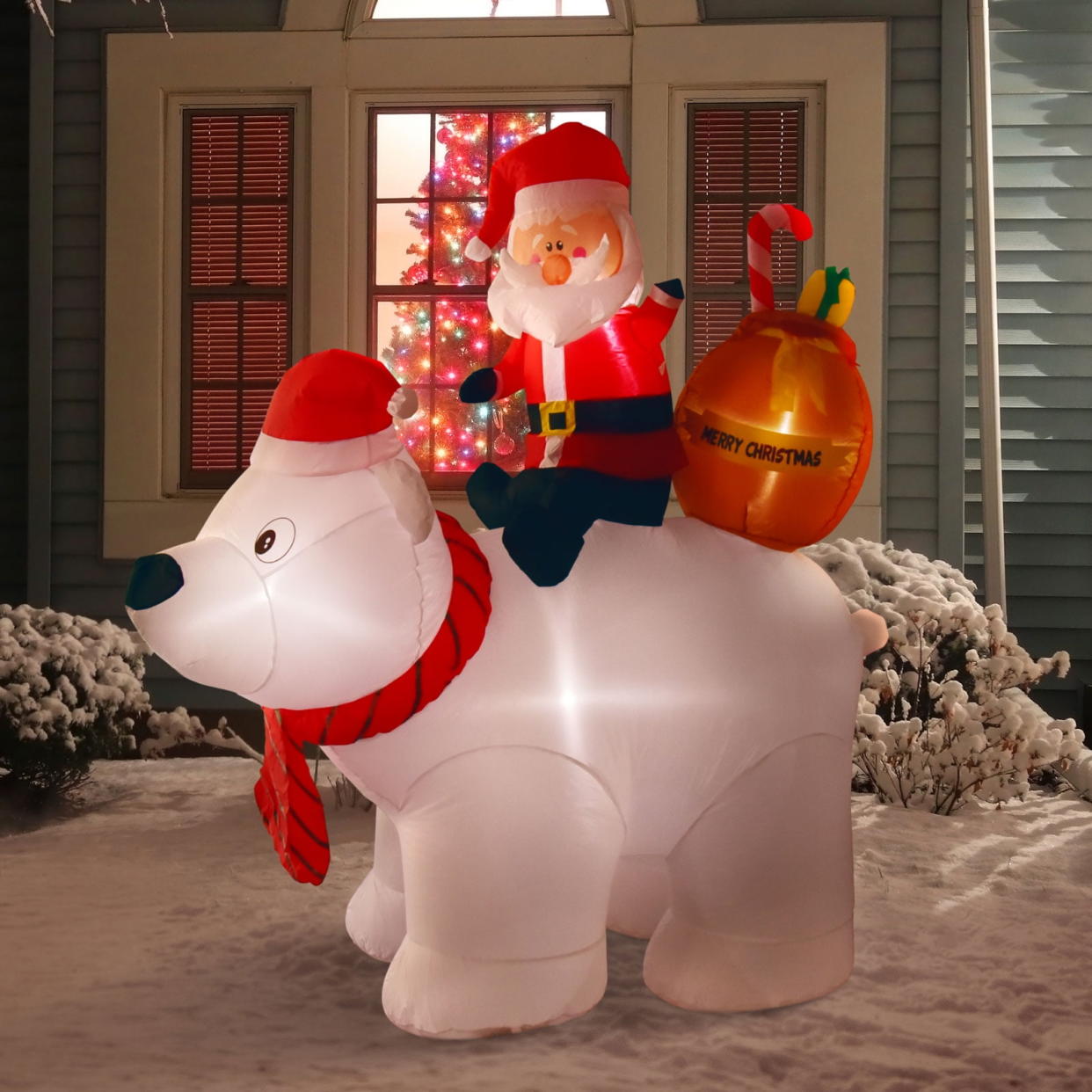 <p><a href="https://go.redirectingat.com?id=74968X1596630&url=https%3A%2F%2Fwww.walmart.com%2Fip%2FNifti-Nest-Outdoor-Polar-Bear-Santa-Bearing-Gifts-Blow-Up-Christmas-Yard-Inflatable-6%2F689601880&sref=https%3A%2F%2Fwww.goodhousekeeping.com%2Fholidays%2Fchristmas-ideas%2Fg41973426%2Fbest-outdoor-christmas-decorations%2F" rel="nofollow noopener" target="_blank" data-ylk="slk:Shop Now;elm:context_link;itc:0;sec:content-canvas" class="link rapid-noclick-resp">Shop Now</a></p><p>Polar Bear Santa Inflatable</p><p>walmart.com</p><p>$48.99</p>