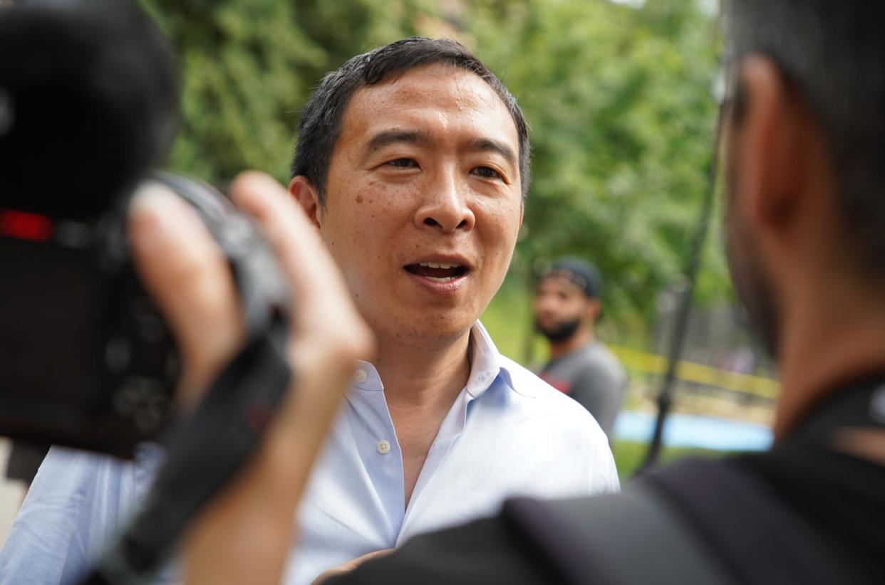 Andrew Yang, losing candidate for president and New York City mayor, is one of the founders of the Forward Party. <a href="https://www.gettyimages.com/detail/news-photo/andrew-yang-new-york-city-mayoral-candidate-talks-with-a-news-photo/1324433973?adppopup=true" rel="nofollow noopener" target="_blank" data-ylk="slk:Rob Kim/Getty Images;elm:context_link;itc:0;sec:content-canvas" class="link ">Rob Kim/Getty Images</a>