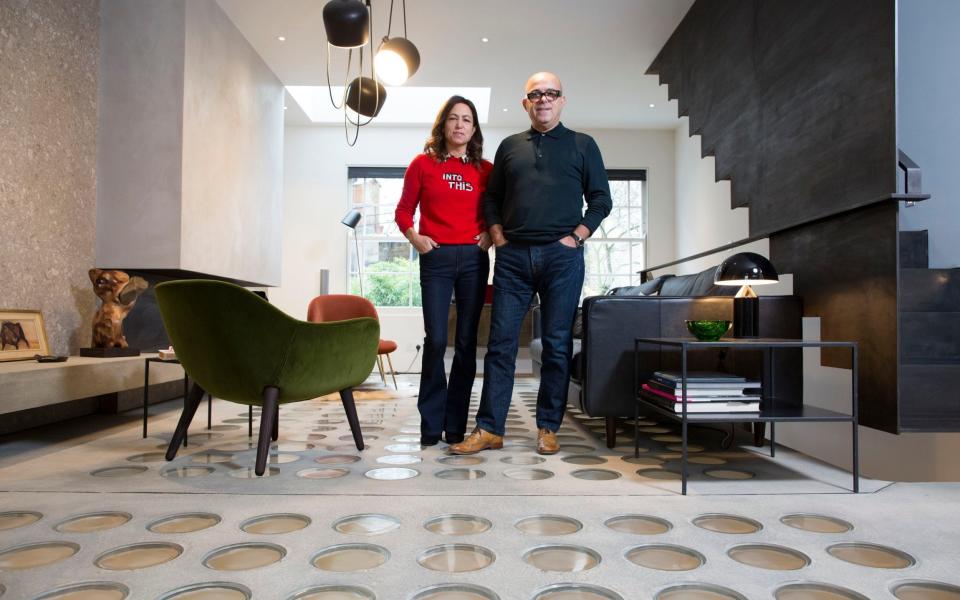 Mauro and Ashlea Sanna had pavement lights installed in the floor of their London home to brighten the basement -  Jeff Gilbert for the Telegraph