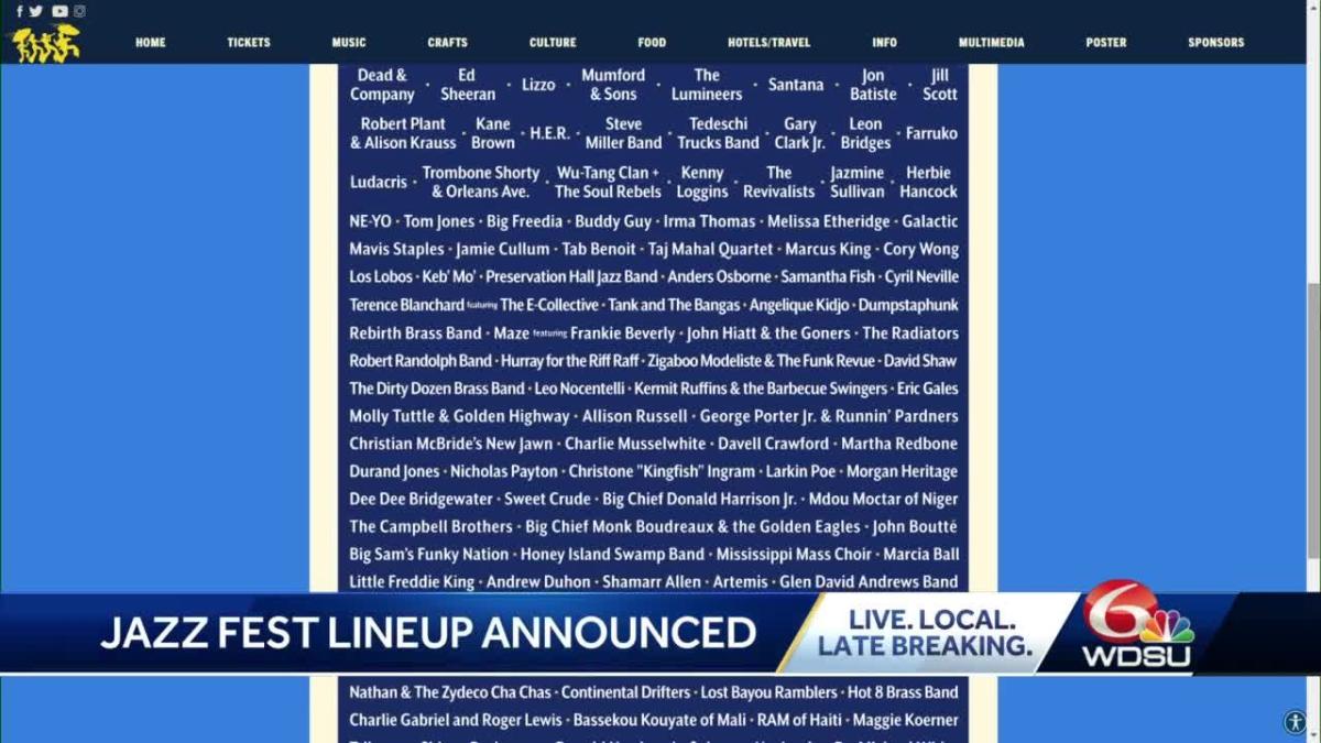 Jazz Fest lineup announced