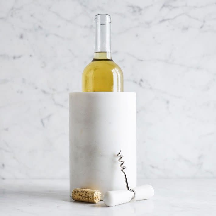 <p><strong>Williams Sonoma</strong></p><p>Williams Sonoma</p><p><strong>$69.95</strong></p><p>This bestselling wine chiller is beautifully hand-carved. Add a bottle of wine and you have the perfect gift for the wine lover in your life.</p>