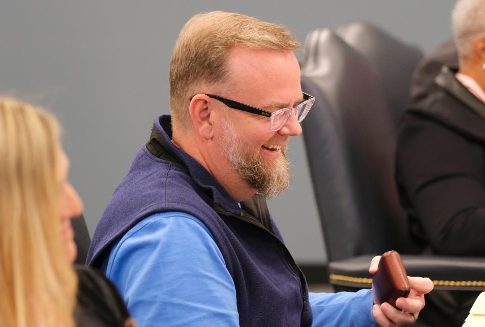 Board member Zachary Archer attends the February meeting of the State Board of Education.