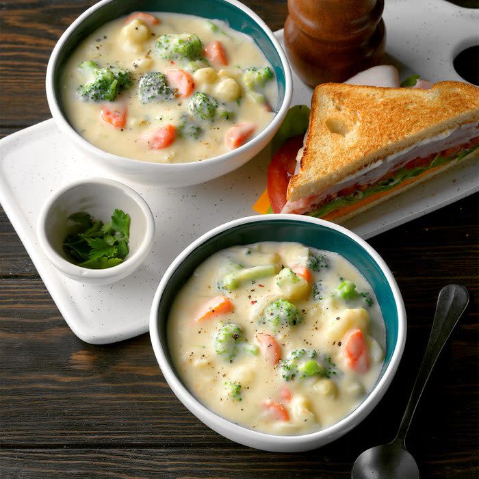 Cauliflower Broccoli Cheese Soup