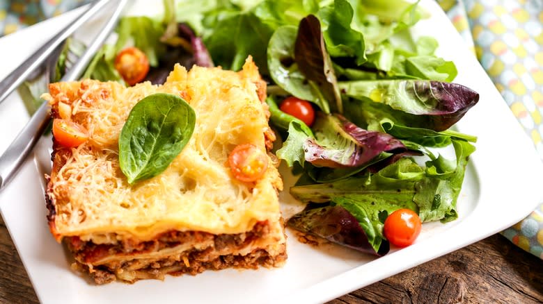 Lasagna with side salad 