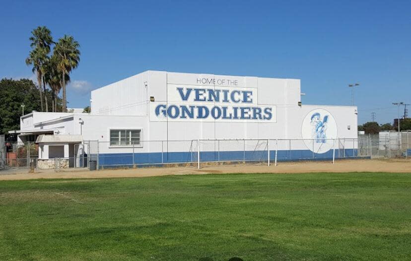 Los Angeles, California-Oct. 19, 2023-Students at Venice High School were moved to the campus football field while police looked into statements made by someone from the community "that raised concerns about the safety" on the campus, according to school officials. (Google Maps)