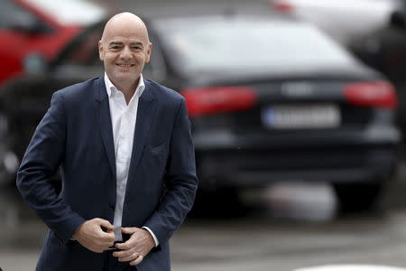 UEFA General Secretary and FIFA presidential candidate Gianni Infantino arrives for the regional meeting of National Football Associations in Belgrade, Serbia February 13, 2016. REUTERS/Marko Djurica