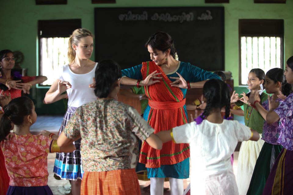 Brie Larson and Lakshmi Manchu in <em>Basmati Blues</em>. (Photo: Shout! Studios)