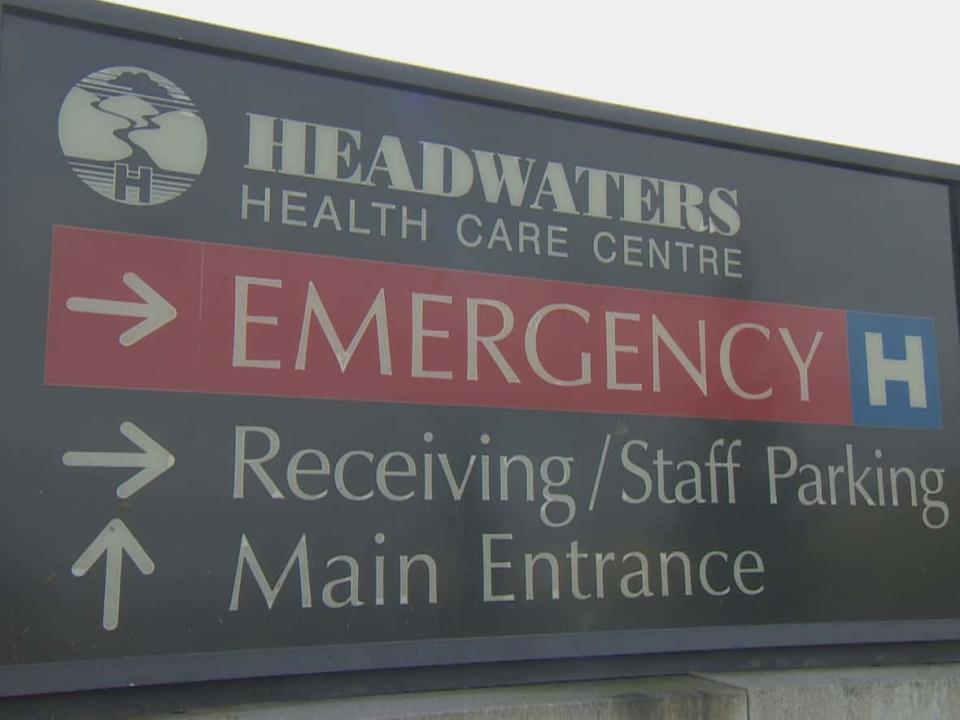 Headwaters Health Care Centre (HHCC), 100 Rolling Hills Dr., has indicated to its staff that it currently has 'urgent staffing needs,' according to SEIU Healthcare, which represents 60,000 workers. (CBC - image credit)