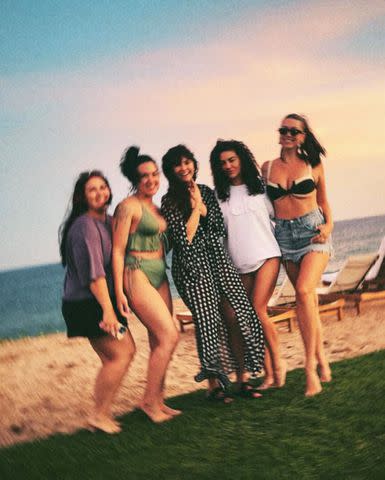 <p>Nina Dobrev/Instagram</p> Jessica Szohr poses with Nina Dobrev and other friends at her bachelorette party