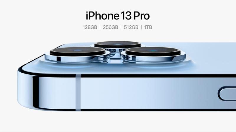 iPhone 13 Pro系列推出史上最大的1TB容量版本，售價美金1,599元（台幣54,000元），創下歷史新高。（圖片來源：蘋果官網）