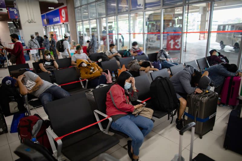 Repatriated Filipino workers stuck in quarantine amid the spread of the coronavirus disease (COVID-19) finally allowed to go home, in Paranaque City