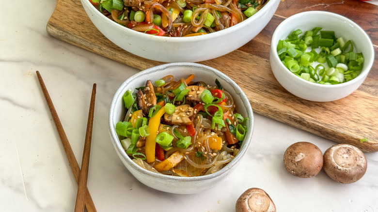 small bowl of japchae