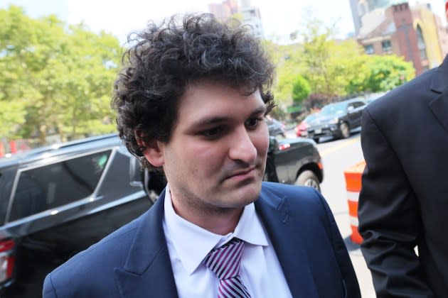 Former FTX CEO Sam Bankman-Fried arrives for a bail hearing at Manhattan Federal Court on August 11, 2023. - Credit: Michael M. Santiago/Getty Images