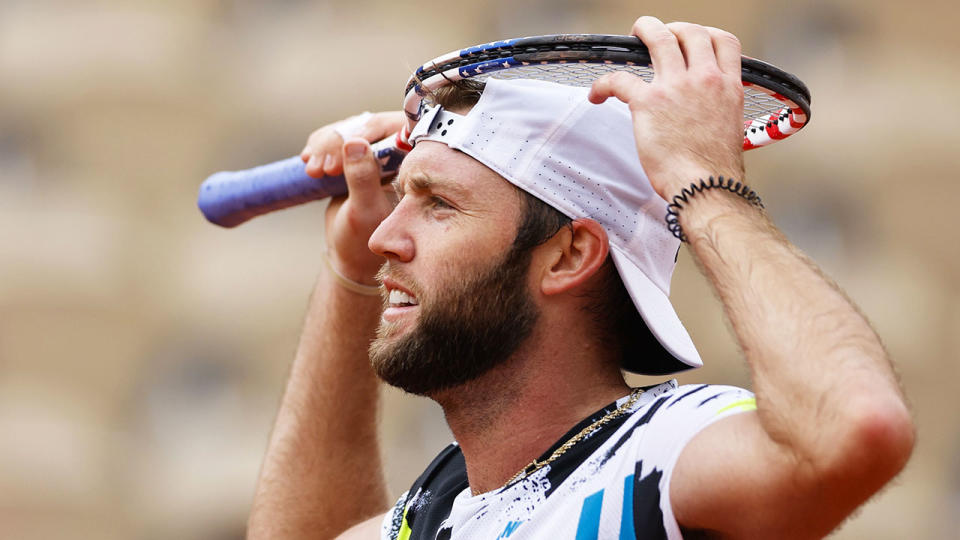 Pictured here, a frustrated Jack Sock at the French Open.