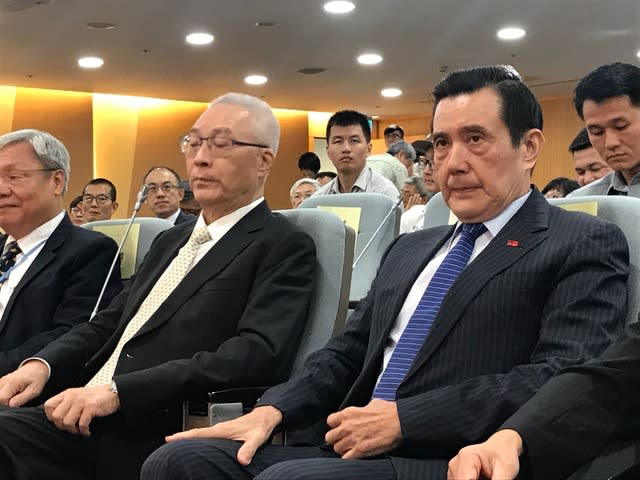 馬英九、吳敦義14日共同出席「台灣與民主的距離研討會」。(Photo by 吳婉瑜/台灣醒報)