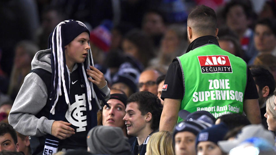 Marvel Stadium will pull back on its visible security presence. Pic: Getty