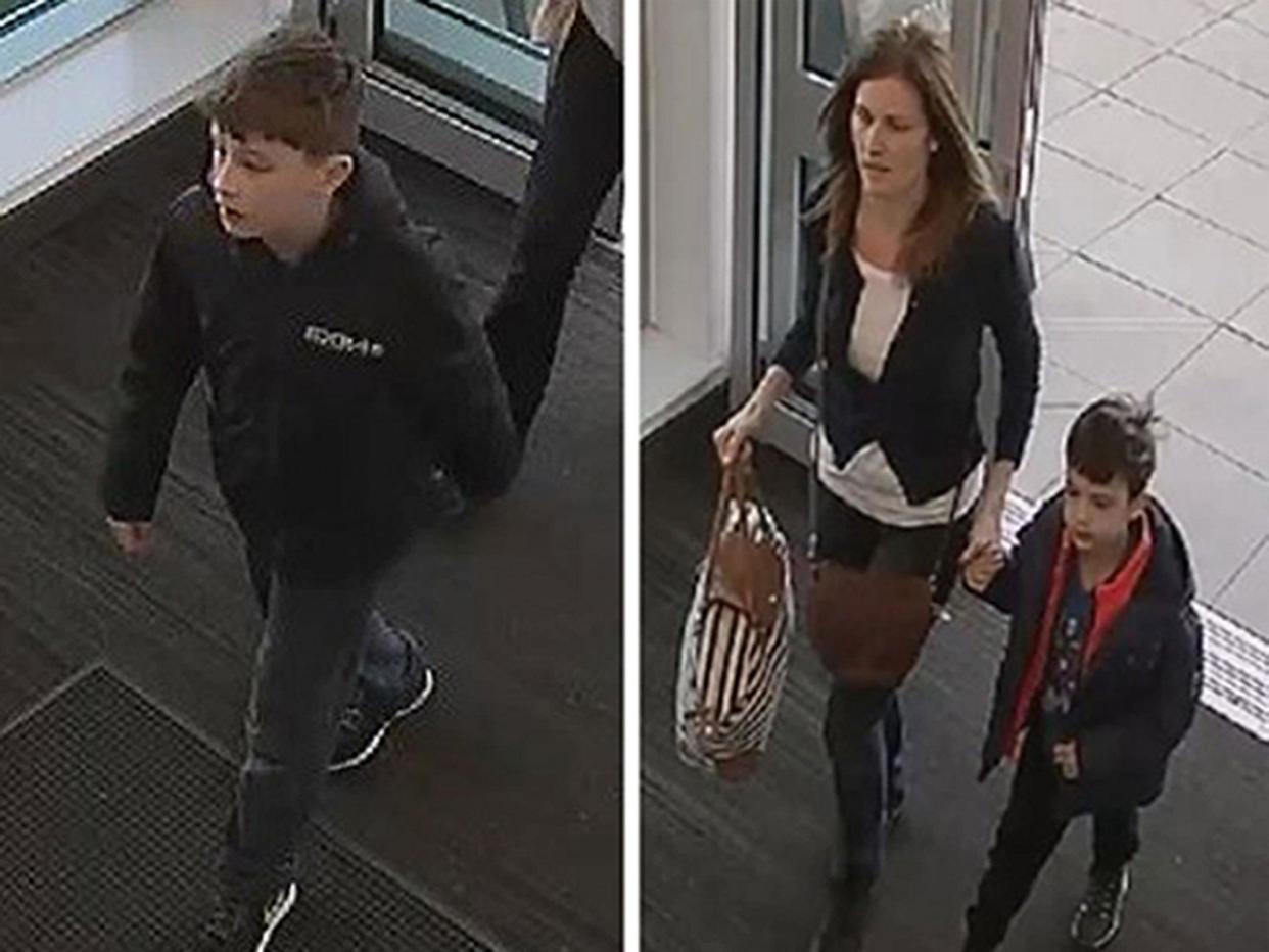 CCTV images issued by Nottinghamshire Police show Louis Madge (left) with Samantha Baldwin and Dylan Madge: Nottringhamshire Police