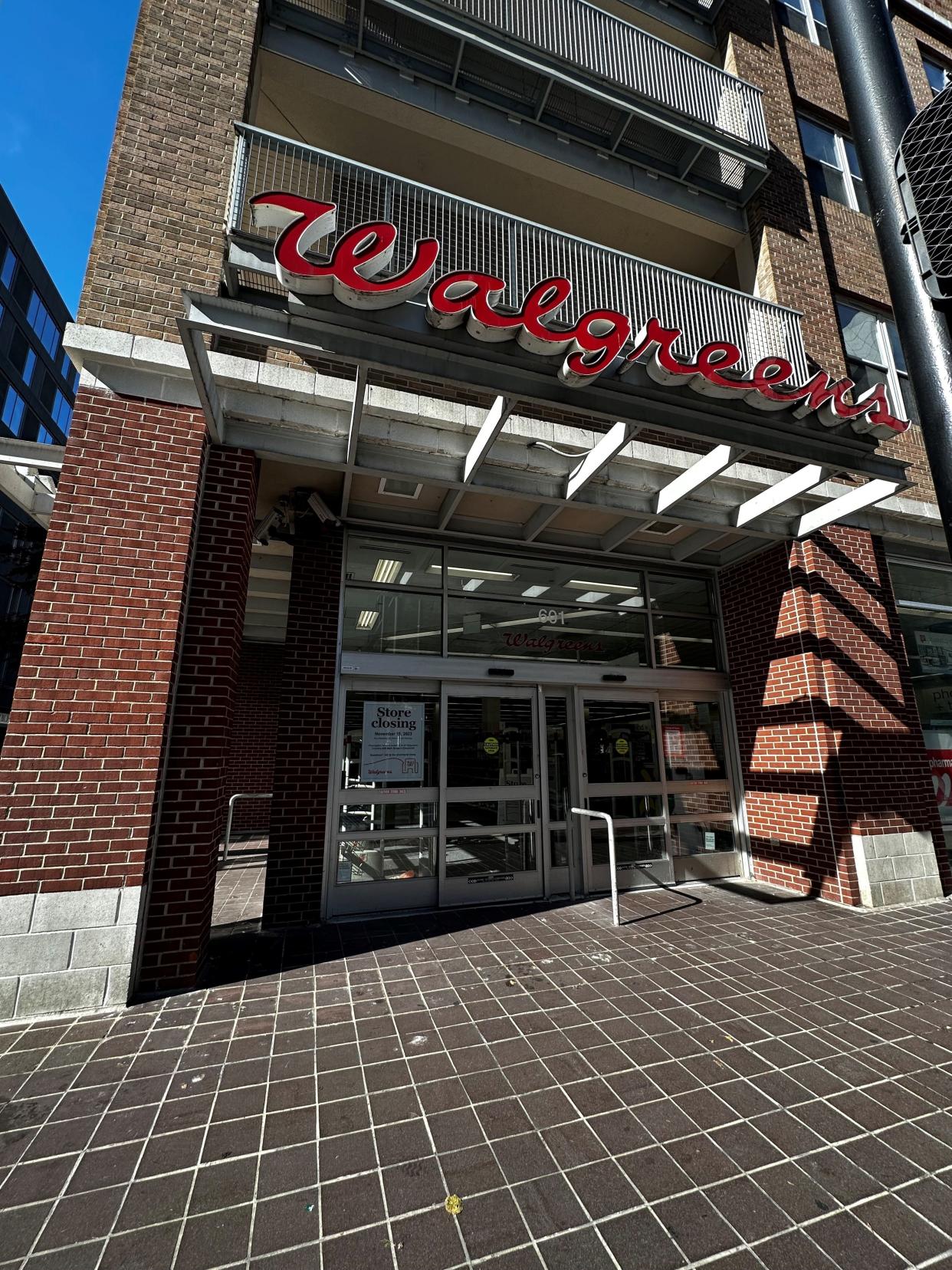 Walgreens, located at 601 Race St., will permanently close Nov. 15.