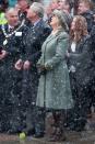 Prince Charles and Camilla, Duchess of Cornwall, took in the snow during a Jan. 2010 engagement.