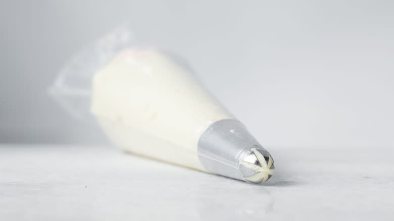 piping bag with white filling